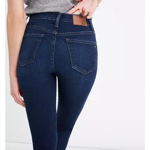 Madewell 10" High-Rise Skinny Haynes Dark Vintage Wash Denim Jeans, Size 25 - Picture 2 of 13